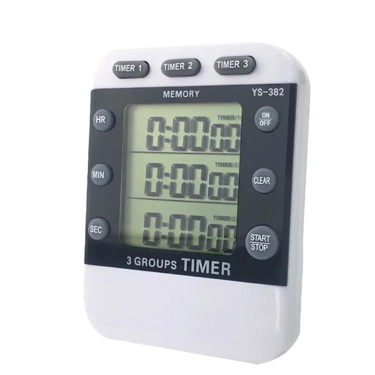 Multi-group Timer Kitchen Reminder Laboratory Digital 3 Channel Group Countdown Stopwatch Timer