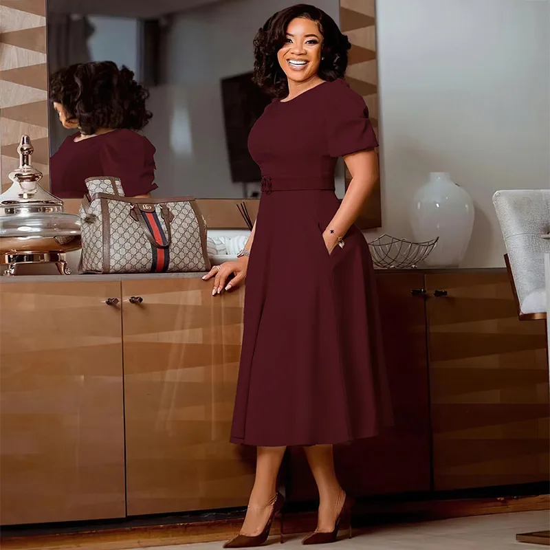 2207 señoras vestidos de oficina mujeres Trabajo Formal cuello