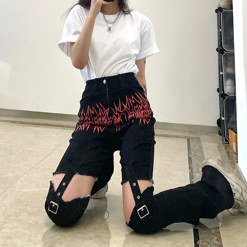 Cargo Pants Women Buckle Pants Joggers 