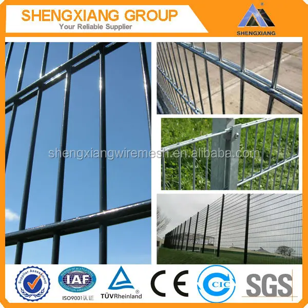 Double Rod Mat Grid Fence High Quality Powder Coated Metal Galvanized Twin Bar Wire Welded Mesh Double Wire Fence