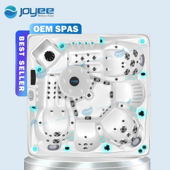 JOYEE Hot Tub OEM Factory Aristech Acrylic Gecko/Balboa 2 Loungers 5 Persons Whirlpools Outdoor Passion Spa Pools