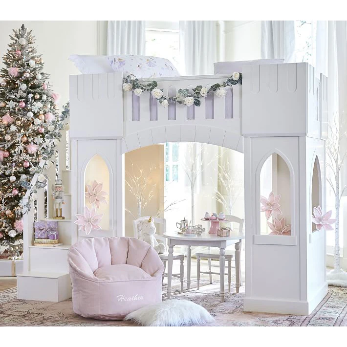 
 Домик принцессы кубби детский замок высокий Лофт кровать деревянная спальная кровать для ребенка  