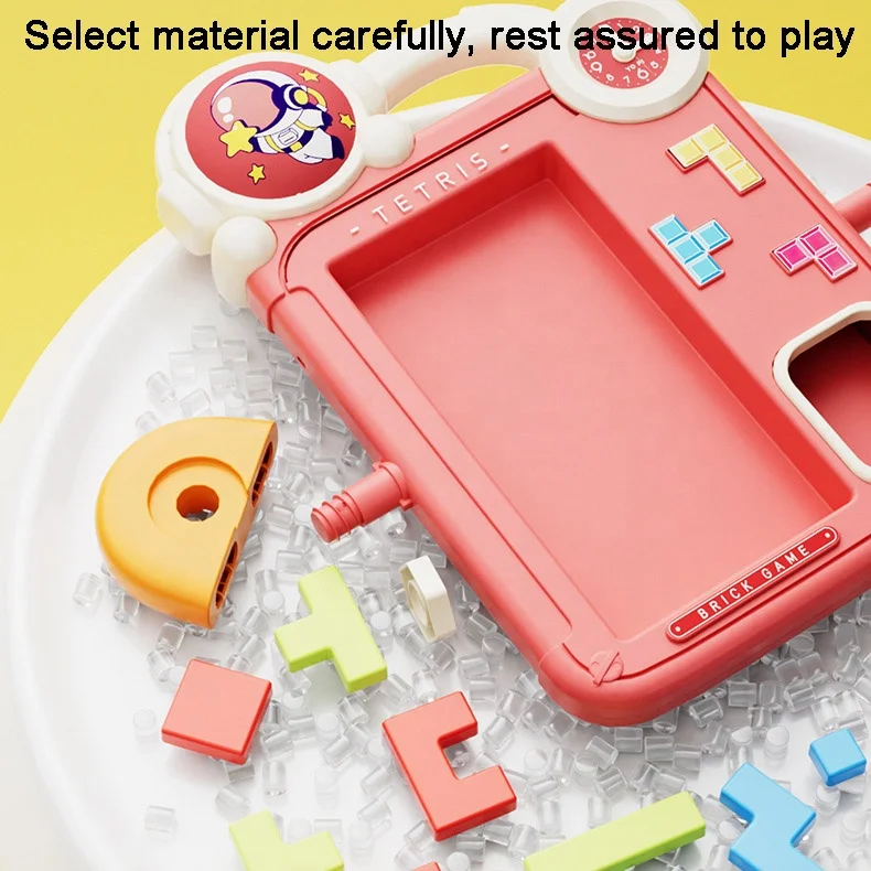 2 in 1 Electronic Double Side Educational Brick Game Painting Table Toy Kids Drawing Board DIY Puzzle Building Blocks with Music