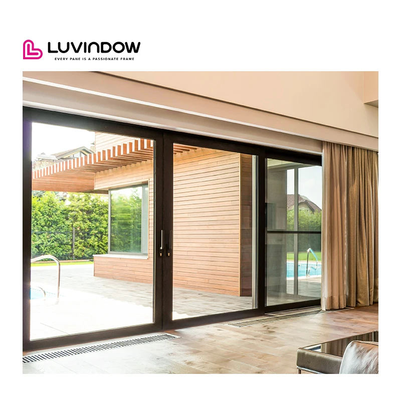 Luvindow Most Popular Thermal Break Aluminum Doors Sound Proof Double Glazed Heavy Duty Multi Panel Bi Folding Doors