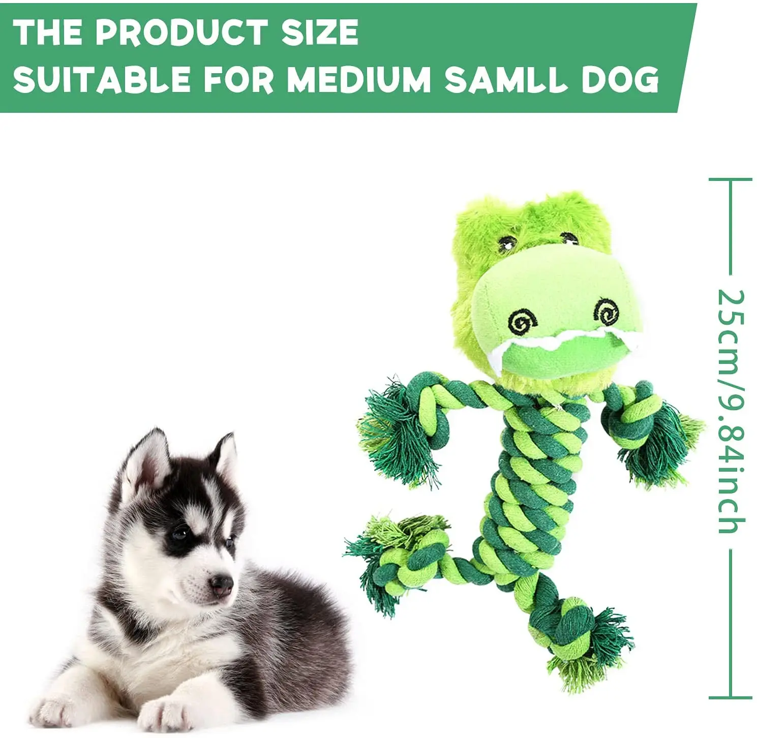 Super Strong Sound Squeaky Pet Cotton Rope Bite Resistance Interactive