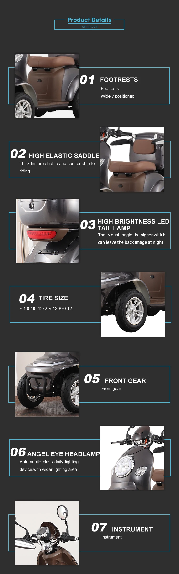 EEC COC Homologation 1000w Elderly Scooters 4 Wheels Mobility Scooter Best Quality and Low Price Adult Safe for Adult Legally