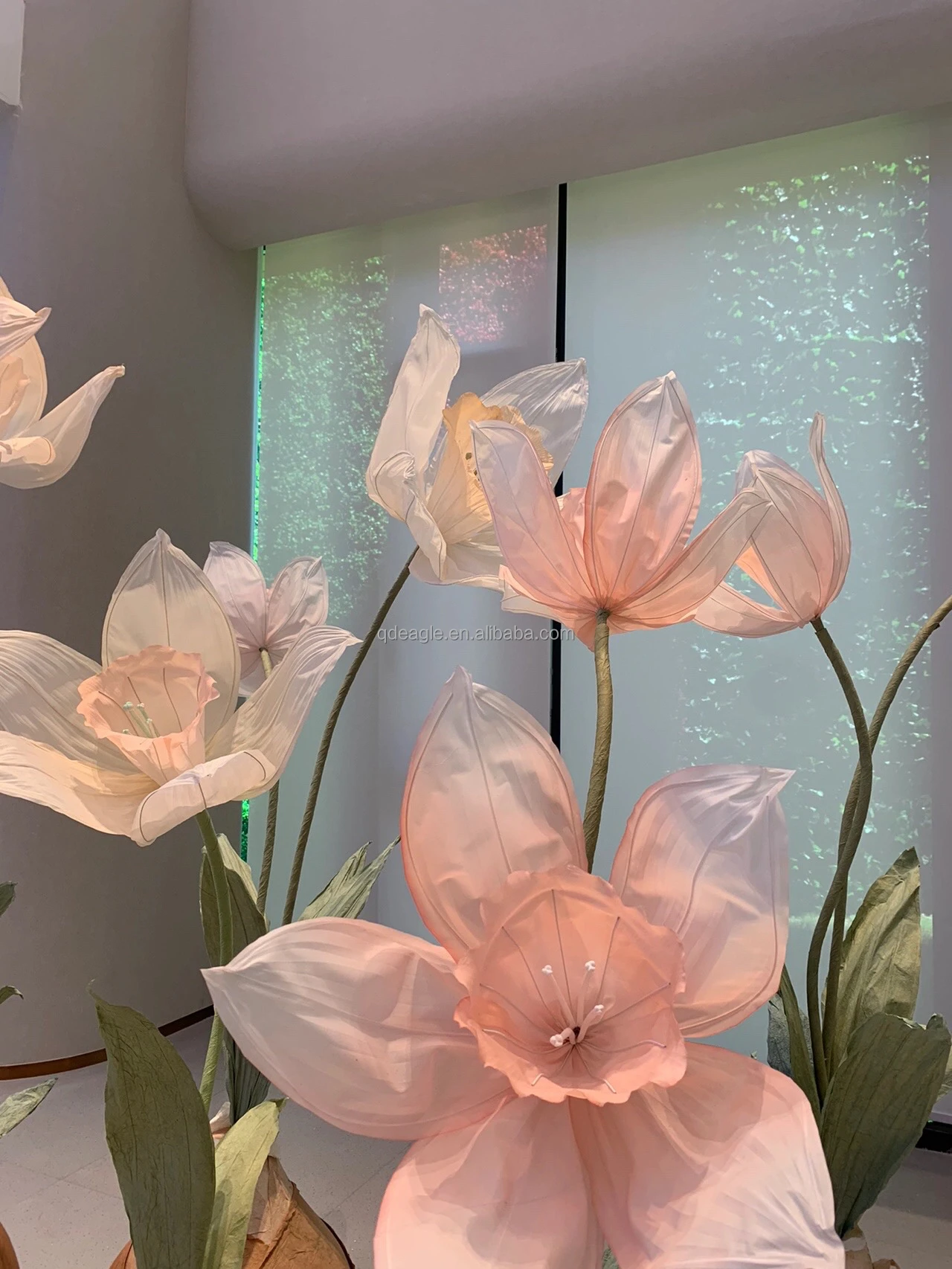 Giant Silk Organza Flower With Stem Stand 30120cm Head Big Huge Giant