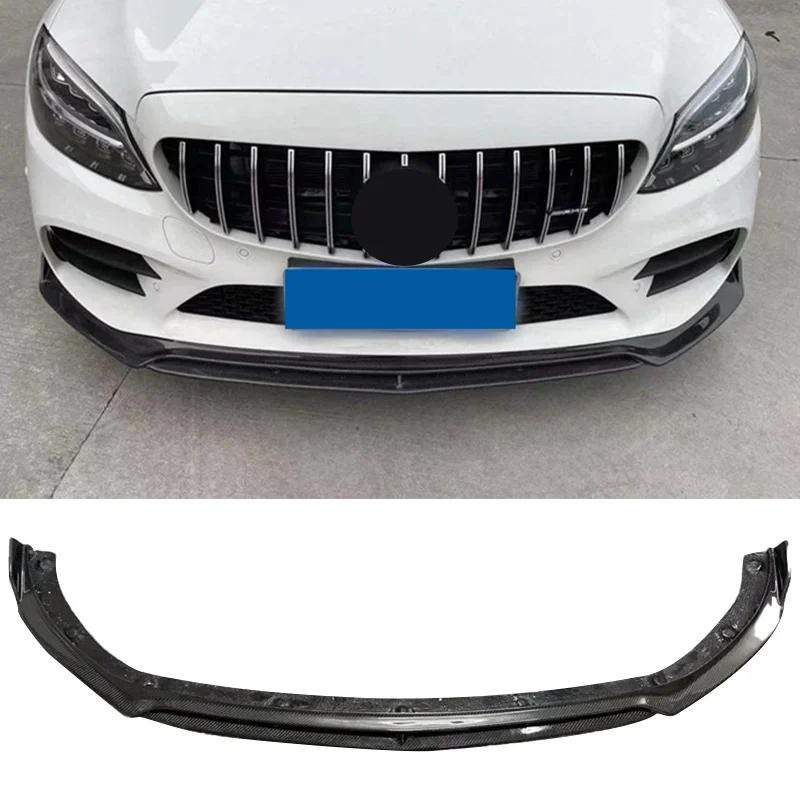 W205  Body Kit Accessories  Carbon Fiber Fibre Front Lip Splitter Fits For Mercedes-Benz C Class W205 2019-2021