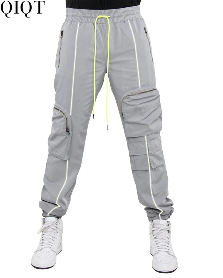 New Style Reflective Sports Casual Loose Cargo Sweatpants Men Men Drawstring Pants High Quality Sweatpants