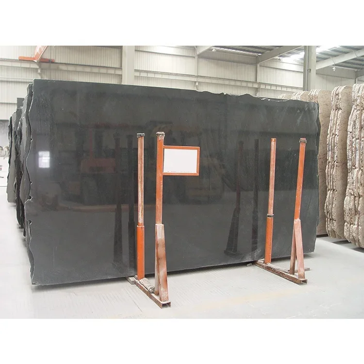product china shanxi absolute black granite uncut slab granite tiles 20x20 interior countertop design-2
