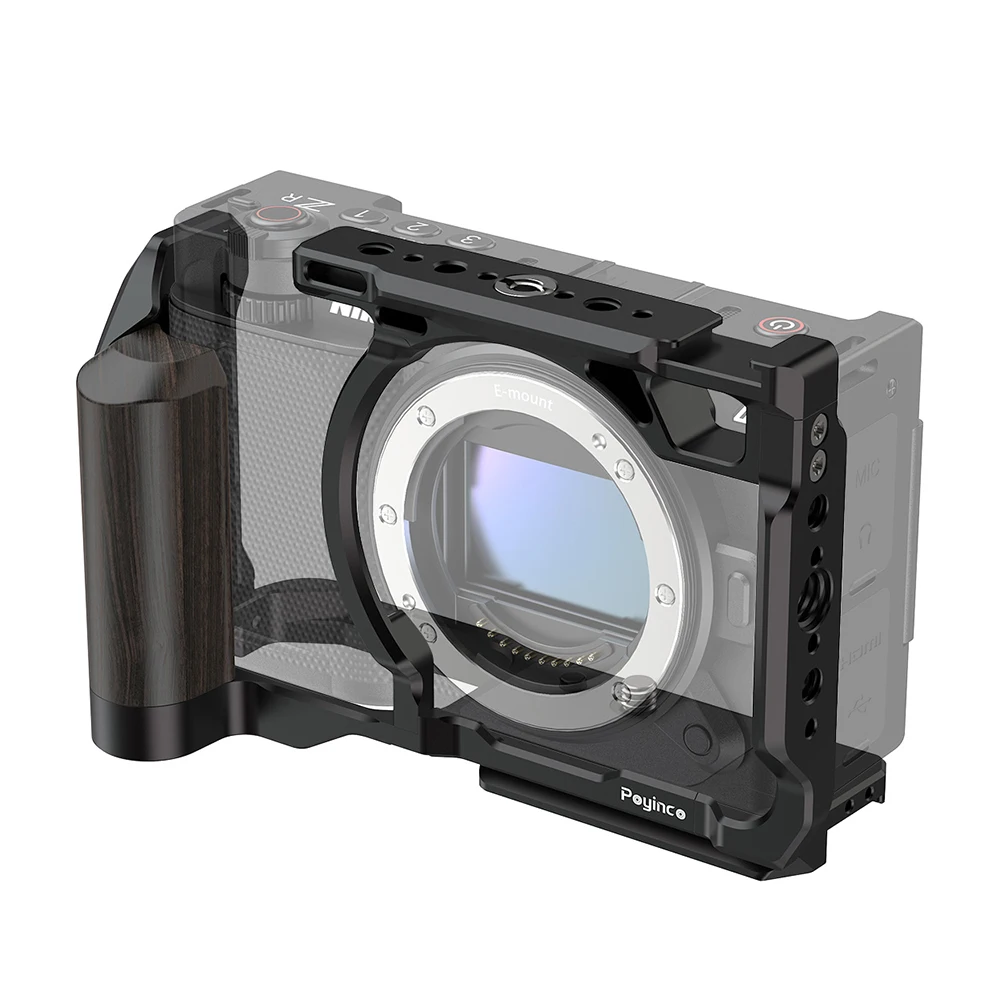 Poyinco aluminiumlegeret fuld kamerageværd med fleksible anti-krads-funktioner til NIKON ZR kameramontage, tilbehør, kuffert og rig