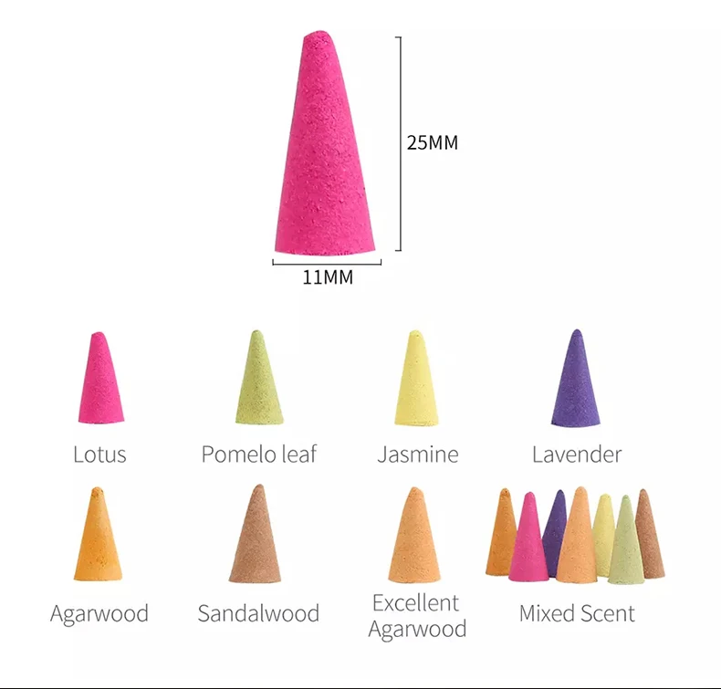 Wholesaler Natural 200g+260pacs Tower Shape Incense,Mixed Aroma Cone