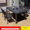 4 chaises + table carrée en bois plastique 160CM