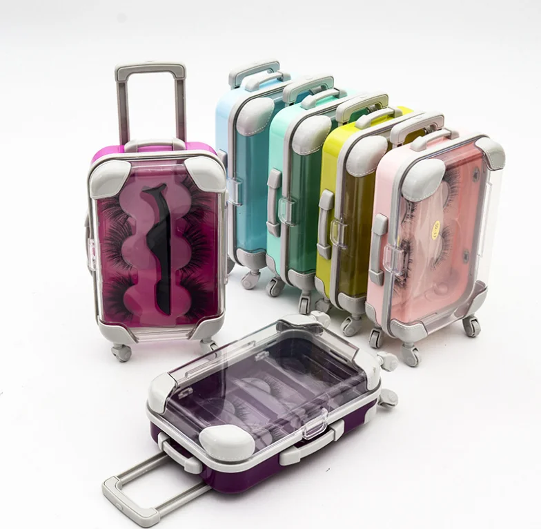 Custom Empty Eye Lash Box Lashbox Mini Luggage Small Eyelash