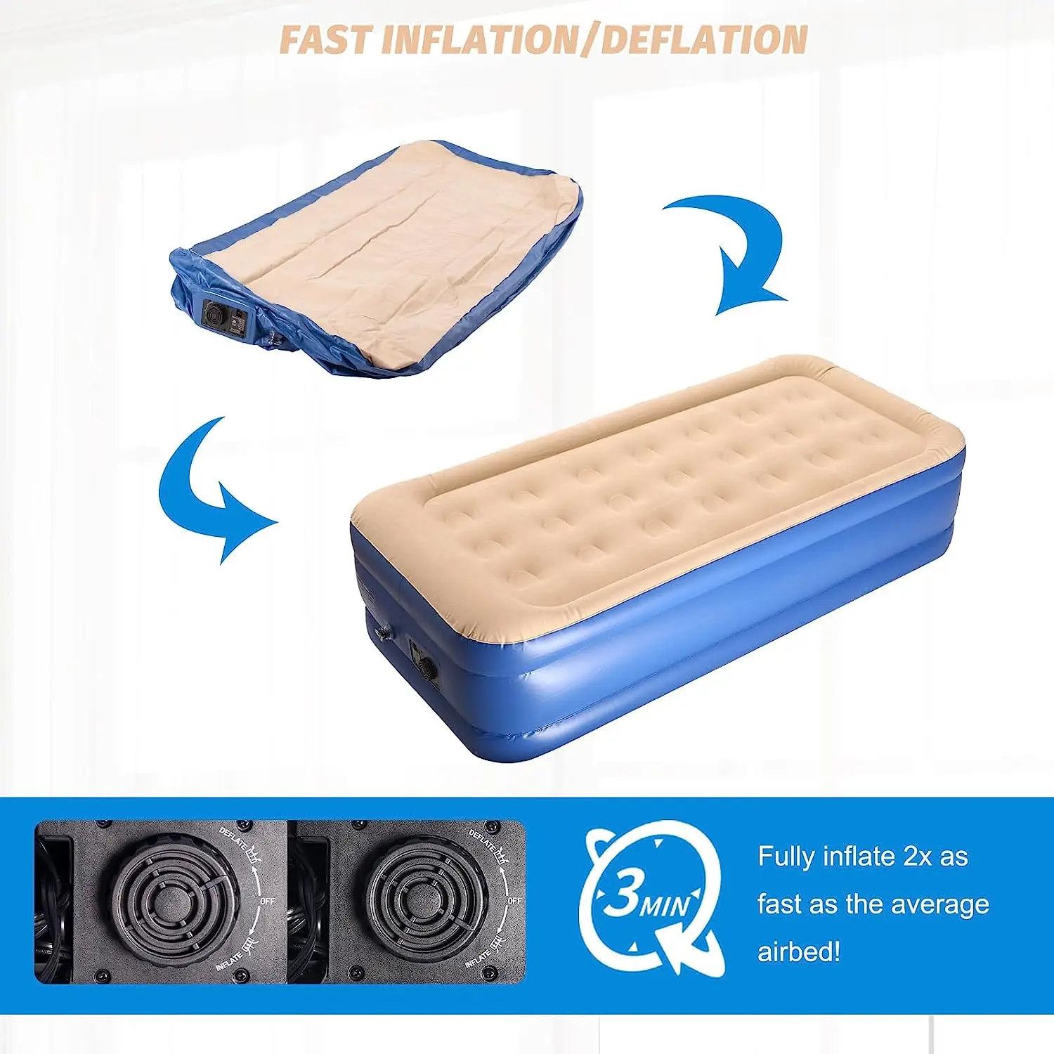 Builtin Pump Air Mattress Camping Mattress Custom Size Inflatable Folding Inflatable Bed Series