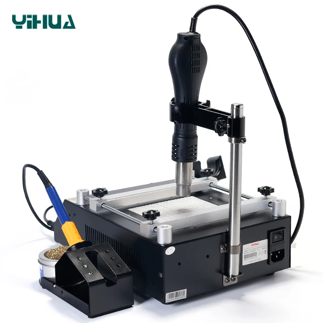 YIHUA 853AAA 3 in 1 Digital SMD Soldering Desoldering Hot air Gun Preheat BGA Rework Soldering Station