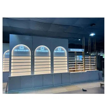 Luxury Salon and Nail Spa Furniture Cabinet Nail Polish Shelf Rack Display with Led Light