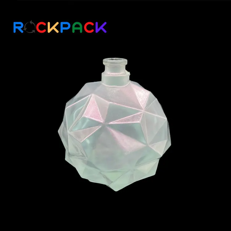 Luxury 50ml Mirage Irregular Shape Round Perfume Bottles Glass Engraved