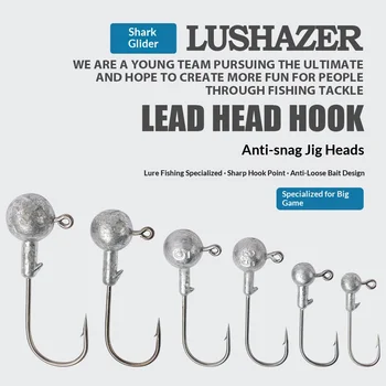 Shark Scavenger 5-Piece Natural-Colored Lead Head Barbed Hooks Lure Fishing Soft Bait 1g-10g Sharp Tip Fishing Gear Accessories – Soft Lure – view 3