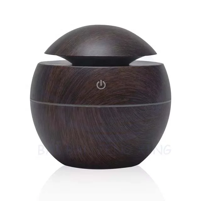 Creative Round Spray Mushroom Humidifier Mute Usb Air Humidifier Aromatherapy Ambient Light Wood Grain Humidifier 5