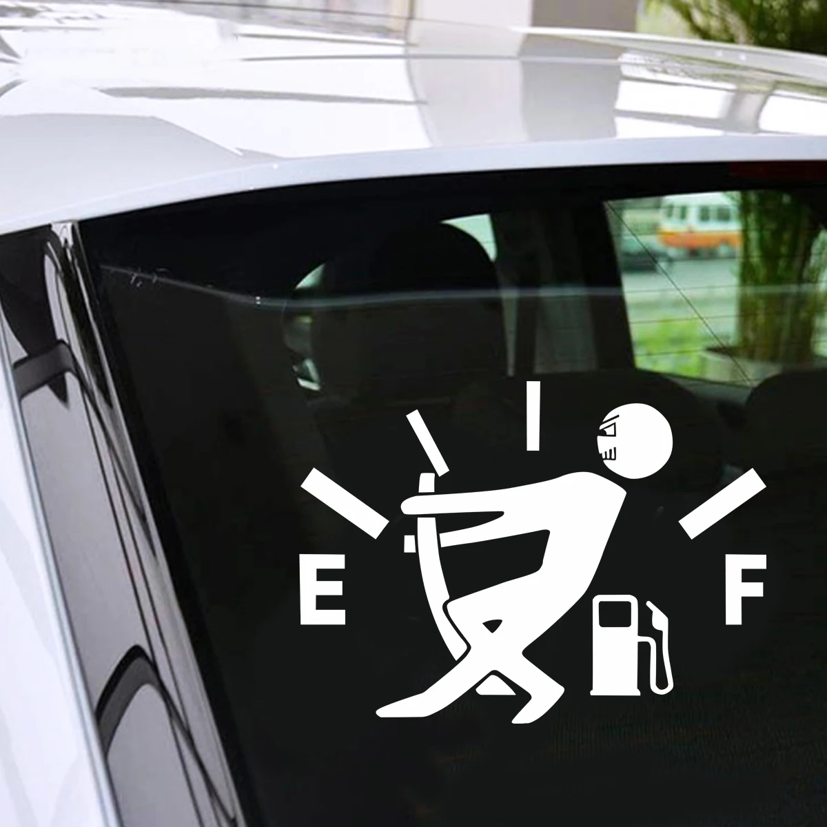 Funny Car Vinyl Sticker High Gas Consumption Decal Fuel Gage Empty Black for BMW 