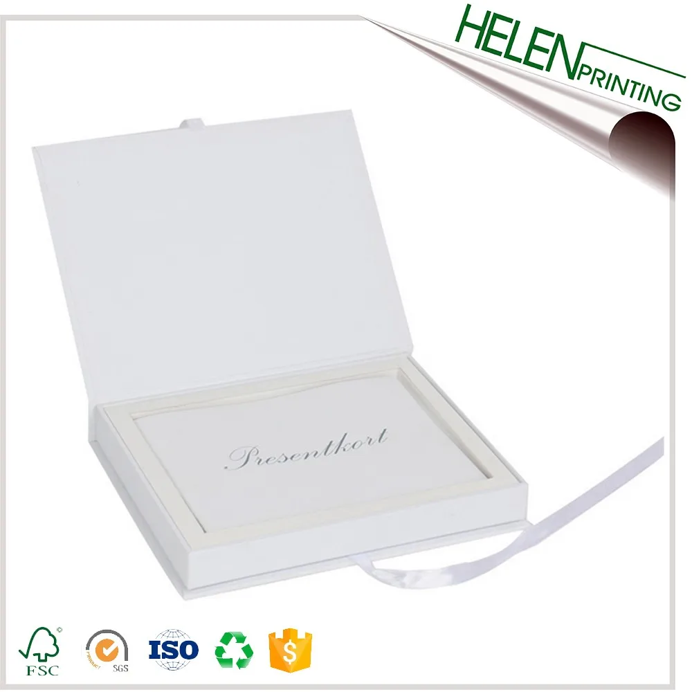 Luxury Custom Logo Recycled Cardboard Packaging Magnetic Box White Ribbon Closure White Flat Foldable Paper Gift Boxes