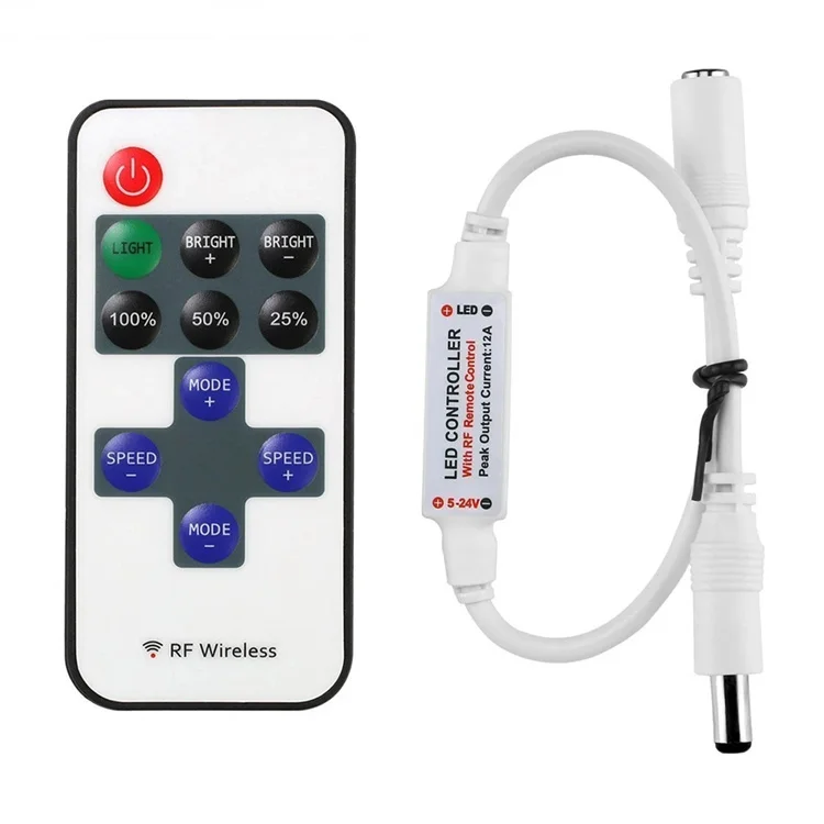 11 Keys RF Wireless Single Color Led Strip Dimmer Remote Controller for SMD 5050 2835 3014 5630 LED Strip Light