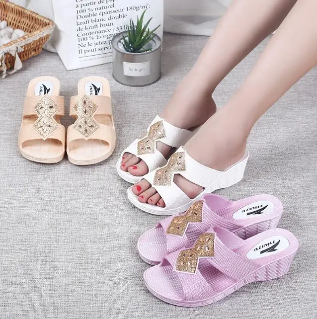 Brand New Style Women Wedge Sandals Casual Sandal Wedge Shoes Slippers ...