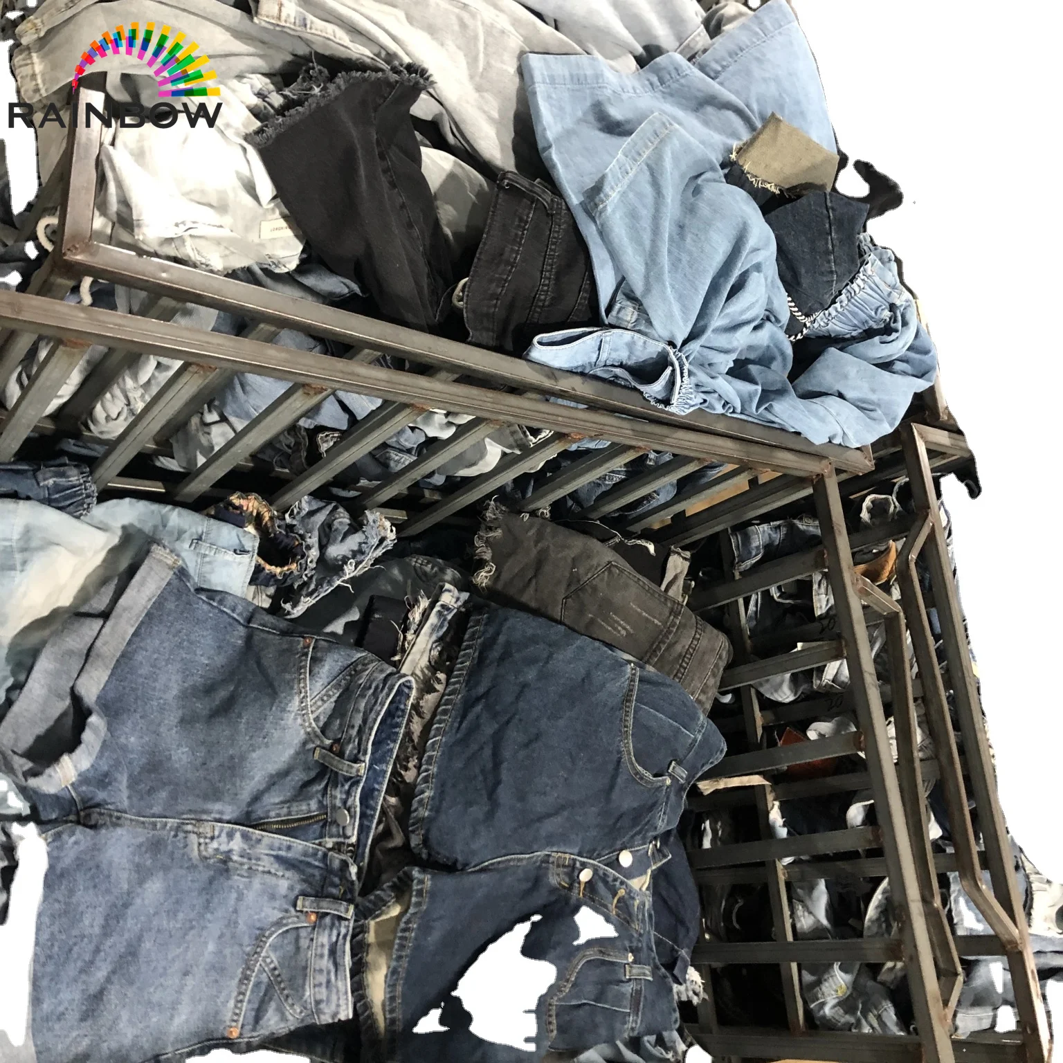 Designer Used Mixed Clothes Thrift Orange Yellow Transparent Ukay Bales