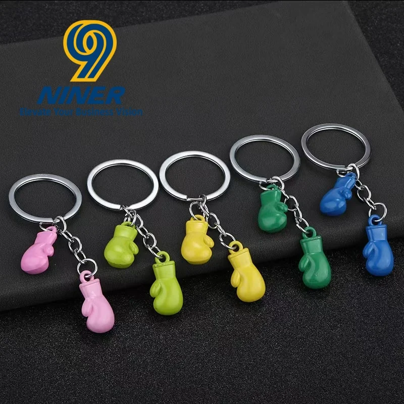 Creative Boxing Keychain 3D Metal Fighting Glove Pendant Fitness Club Graduation Season Gift preview 2