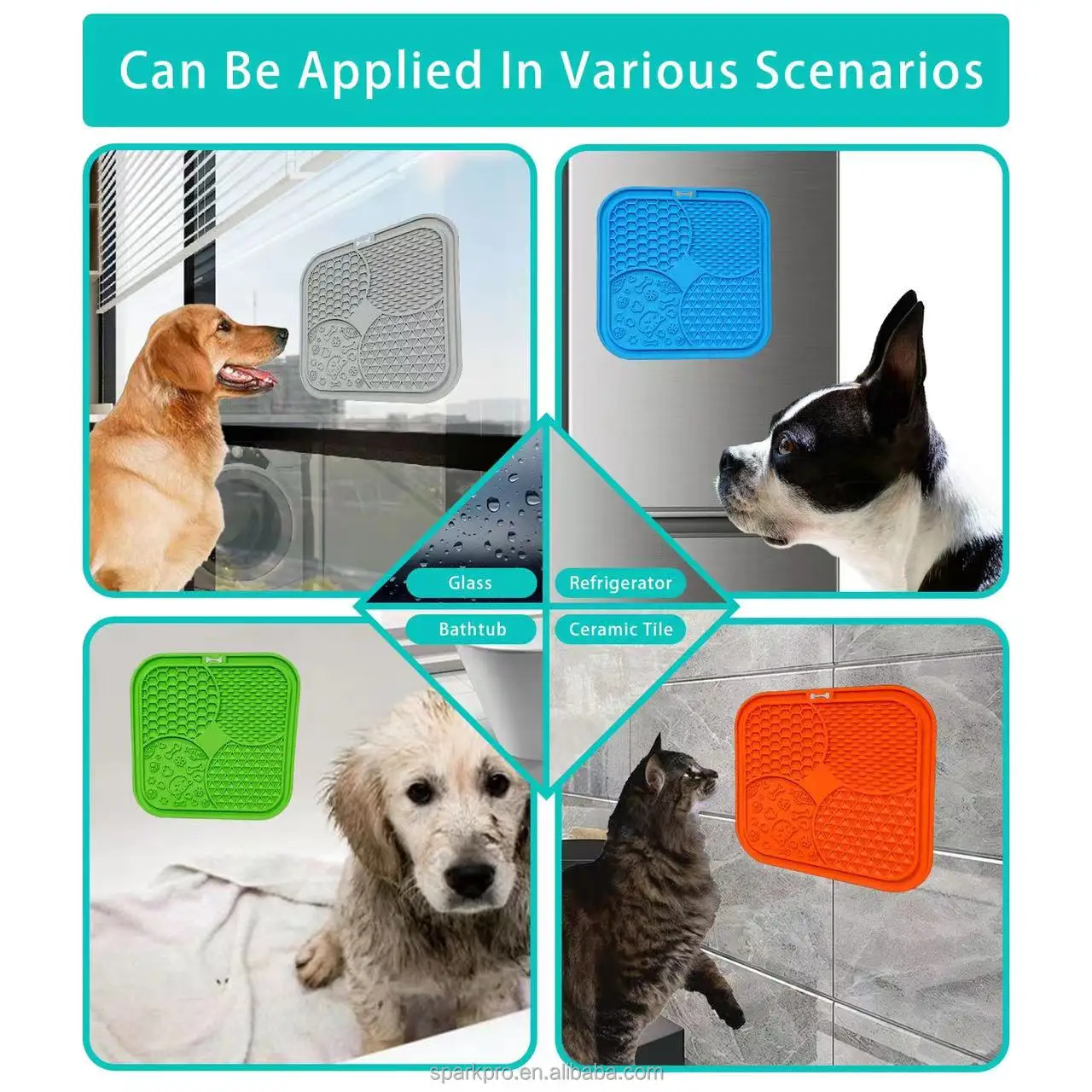 Custom 20*20 Cm Cute Slow Feeder Silicone Suction Cat Pet Licking Pad