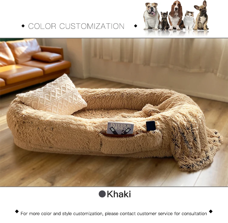 Cf Popular Giant Round Plush Dog Bed For Human Dog Bed Round Long Plush Bed Dog Humans Or Large