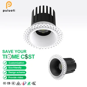 Modern Style Embedded Frameless Spotlight 12W75mm3000K Full Spectrum Eye-friendly LED Indoor Lighting High Quality Spotlight