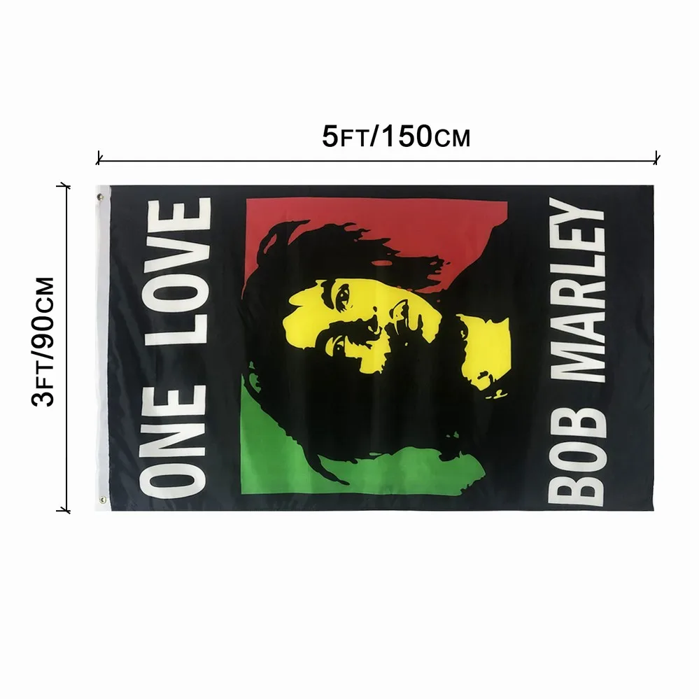 3x5 Polyester Advertising Fans Custom bob Marley Rasta Flag