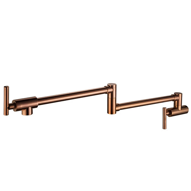 360 Rotating Water Saver Luxury Wall Mounted Brass Rose Gold Kitchen Faucets