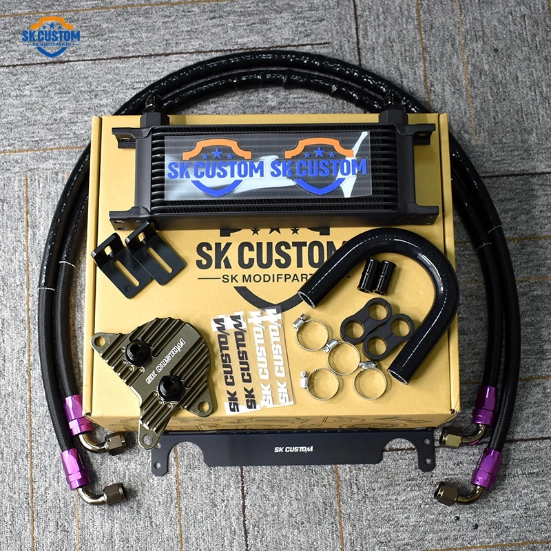SK Custom Aluminum Transmission Oil Cooler Kit For Toyota Land Cruiser 5.7L Oil Cooling System