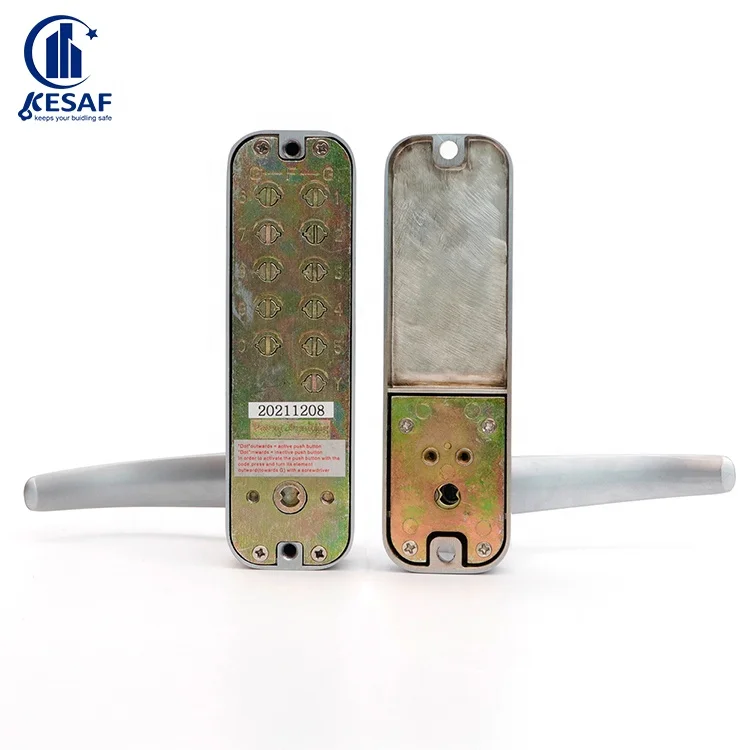 Security Single Side Code Door Lock Keyless Password Mechanical Combination Door Lock Push Button Lock with Flat Handle