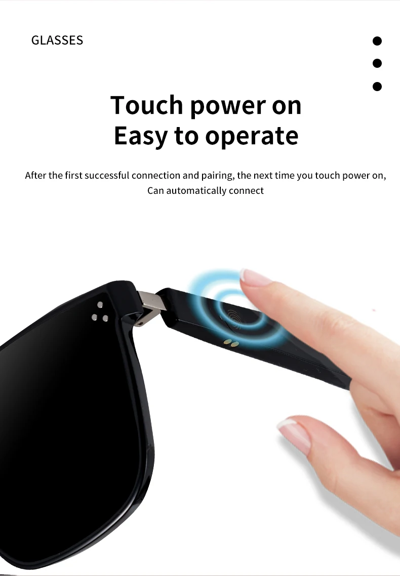 MZ07 Intelligent BT Audio Headphones Women Men Sunglasses Music Touch Control Waterproof Smart Wearable Headset Smart Glasses