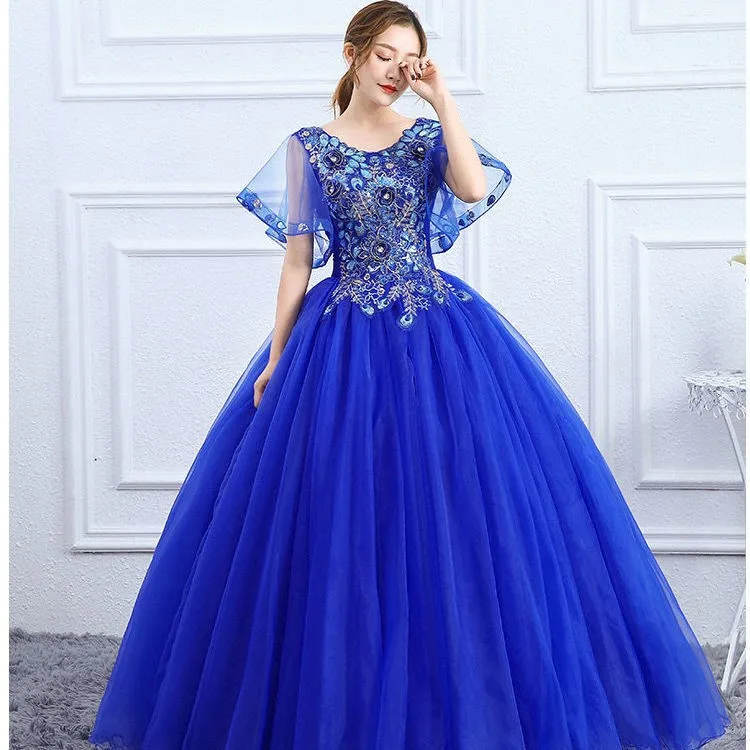 SWS595 Navy/Blue/Champagne/Gray/Pink/Dusty Pink Bridesmaid Dress Illusion  Neck Half Sleeve Lace a Line Tulle Bridesmaid Gowns| Alibaba.com