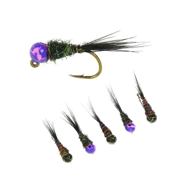 Wholesale #16 Mottled Jig Bead Trout Fly Fishing Lures Fast Sinking Euro Wet Nymph Perdigon Nymph Bass Target Species – Metal Jig – view 2