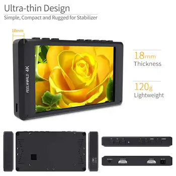Feelworld FW450 4.5inch monitor for dslr camera 1280*800 outdoor use hd inputs filmakers use dslr field monitor detail image
