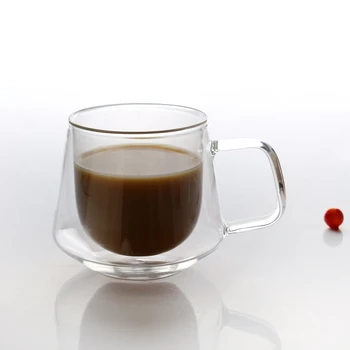 300ml Double Wall Clear Glass Coffee Latte Tea Cups Set  Coffee Latte Mugs Tea Coffee Cups Sets