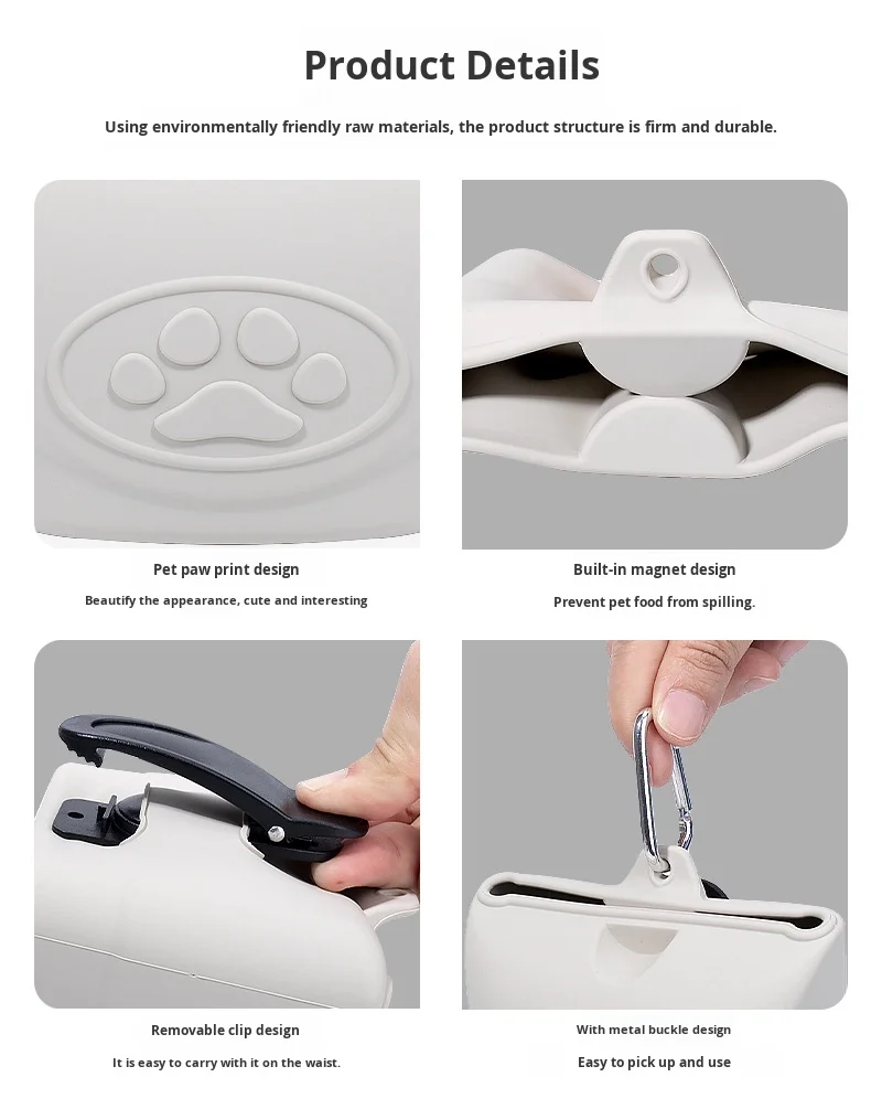 New Pet Silicone Dog & Cat Food Bag Outdoor Portable Dog Training Dog Walking Feeding Waist Bag Snack Bag supplier