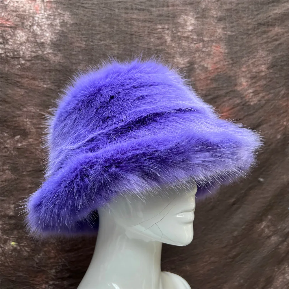 Cappello Da Pescatore In Pelliccia Sintetica Tinta Una Cappello Da Pescatore Invernale Caldo Da Donna Cappello Da Bacino Morbido Arcobaleno La Moda Allaperto Da 3,75 € | DHgate