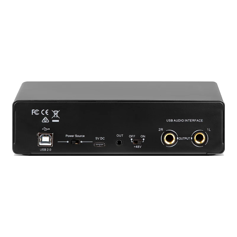 24Bit 96kHz USB Audio Interface for Computer Recording Podcasting Streaming Plug and Play Noise Free