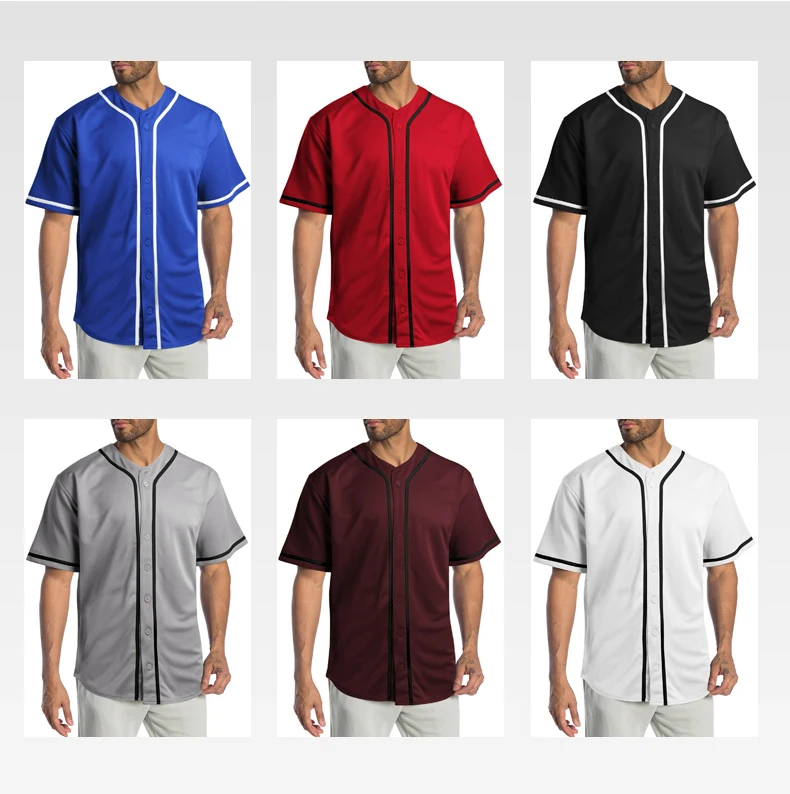 Custom Embroidery Baseball Uniform Style Shirt Wholesale Cheap Blank