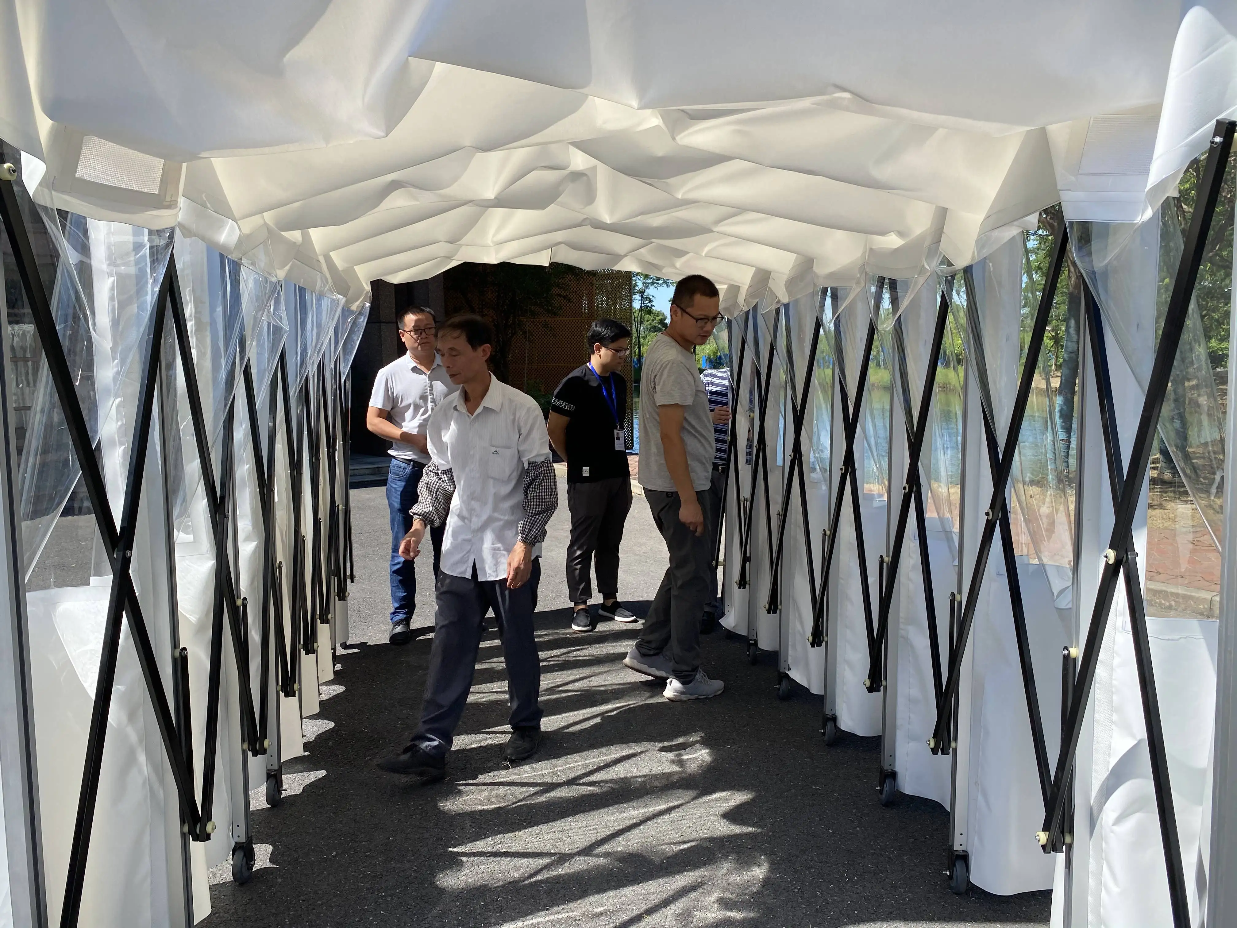 Push Pull Retractable Tent Tent with Wheel for Carport, Tunnel