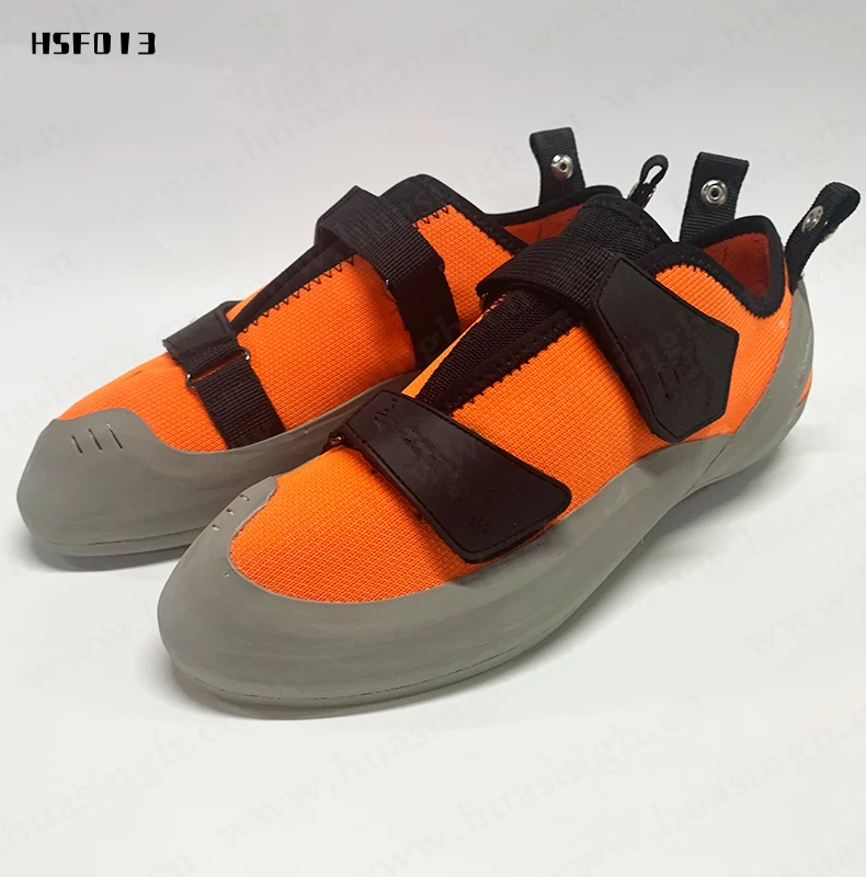 LXG,professional Strong Grip Rubber Outsole Climbing Shoes Orange Color Anti-tear Nylon Fabric Upper Shoes Climbing HSF013