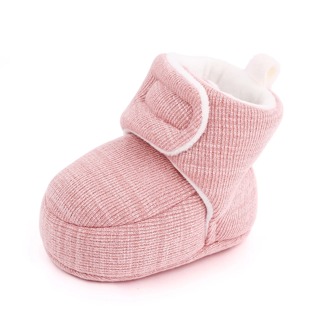 Solid Color Simple Cotton Baby Boots Soft Soled Toddler Shoes for Baby Boys and Girls in Winter supplier