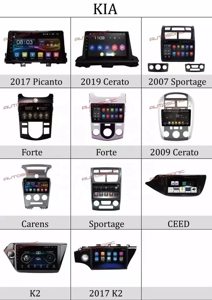 Car Audio Screen Android Radio Universal Wire Fascia Frame Car Dvd Player Cable Car Screen Frame for Kia Screen Panel